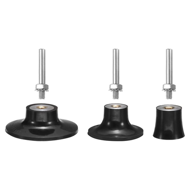 Uxcell 3-Pack 1" 2" 3" Soporte de Disco Pad de Cambio Rápido Discos 1/4" Mandril para Amoladora de Disco de Lijado, Negro