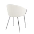 thumbnail image 3 of LumiSource Claire Chairs, White/Chrome, Set Of 2 Chairs, 3 of 8