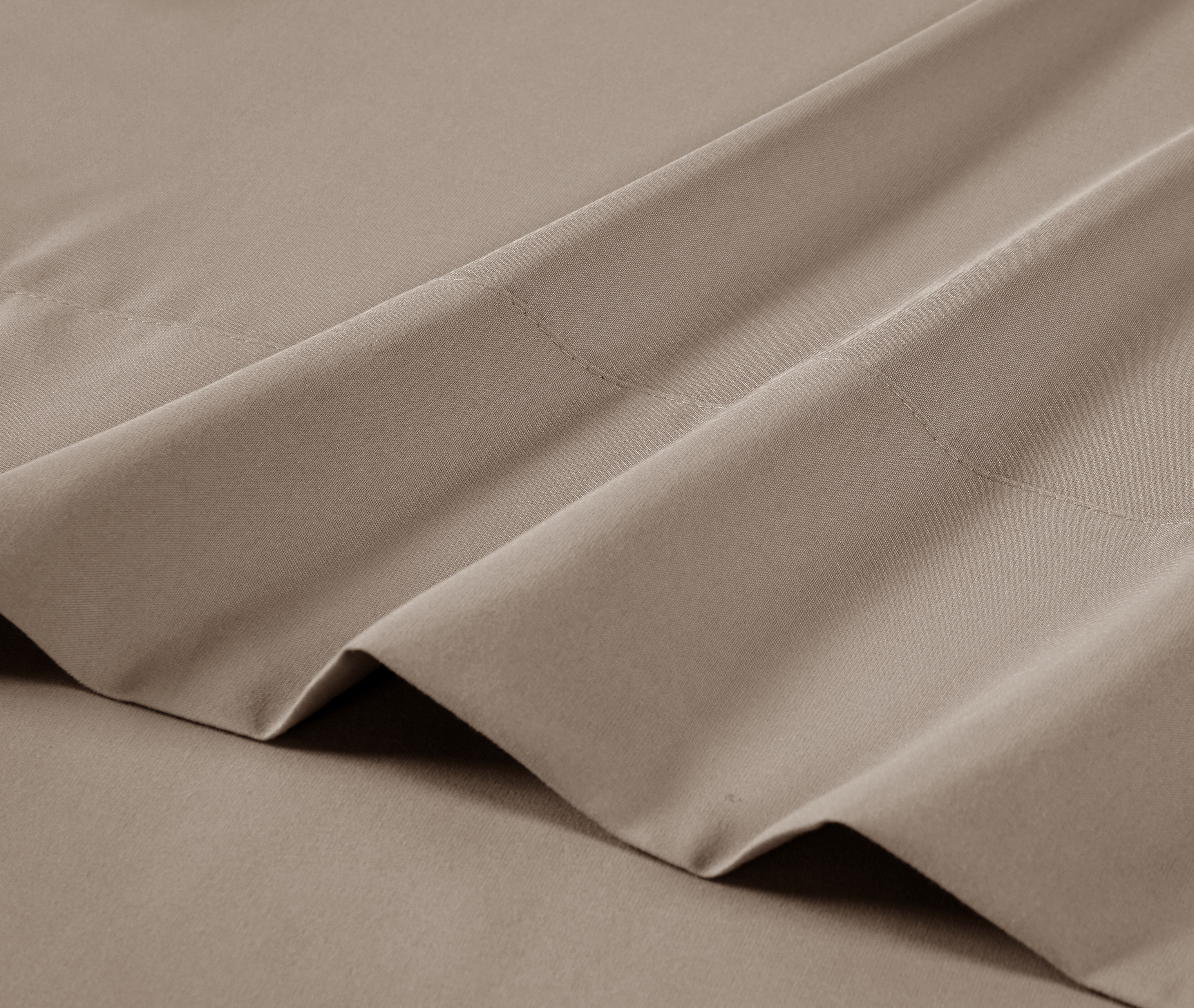 MAINSTAYS COMFORT CHILL MICROFIBER BED SHEET SET, QUEEN, BROWNSTONE, 4 PIECE