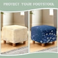 thumbnail image 6 of SCRAWLGOD Floral Print Navy Blue Ottoman Cover Square Storage Ottoman Slipcover Thick Stretchable Footrest Stool Covers with Elastic Band for Pets, Machine Washable, 6 of 7