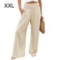 thumbnail image 4 of Qarigey Pantalones de primavera y verano con bolsillos, largos, holgados, informales, de pierna ancha, de cintura alta, elásticos, a la moda Type8 NO8, 4 of 5