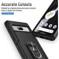 thumbnail image 4 of KOMI pour Google Pixel 8, Étui avec Protecteur d'Écran, Béquille Anneau Réglable à 360° Intégrée, Protection Militaire, Armure Antichoc - Noir, 4 of 5