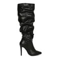 thumbnail image 2 of Women Leatherette Slouchy Pointy Toe Knee High Stiletto Boots 19423, 2 of 6