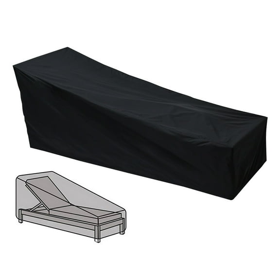 FUYGRCJ 79"L Patio Chaise Lounge Cover, 210D Heavy Duty Lounge Chair Cover Waterproof Outdoor, 1 Pack Black