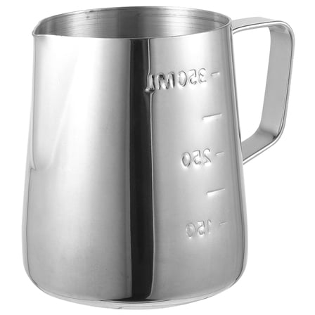 RUNROTOO Stainless Steel Milk Frothing Pitcher Espresso Tool Silver 1Pcs 350ml
