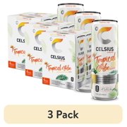(3 pack) CELSIUS Sparkling Tropical Vibe, Functional Energy Drink 12 fl oz (Pack of 4)