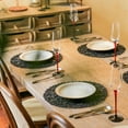 thumbnail image 5 of Paper Braided Round Placemats Natural Non-Slip Heat Resistant Table Mats for Dining Tables Farmhouse Woven Indoor & Outdoor Place mats for Thanksgiving., 5 of 7
