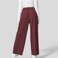 thumbnail image 4 of Jxximdong Palazzo Pants for Women, Elegant Loose Wide Leg Palazzo Pants Plain Lightweight Stretchy Casual Trousers with Pockets, Red Womens Casual Trousers, 4 of 7