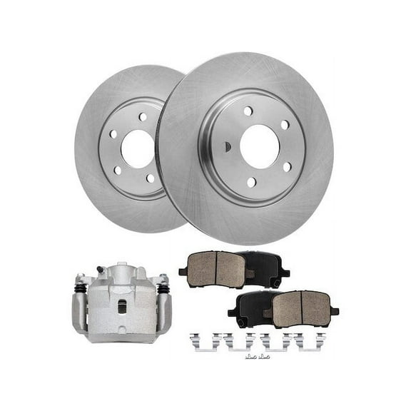 Front Brake Pad Rotor and Caliper Set - Compatible with 2004 - 2012 Chevy Malibu 2005 2006 2007 2008 2009 2010 2011