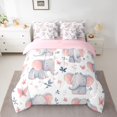 thumbnail image 2 of Homewish Lovely Elephant 7-Piece Twin Bedding Sets,Kawaii Zoo Animal Bedding Comforter Set,Rustic Flower Butterfly Sheet Sets For Teens,Microfiber Bedroom Decor Reversible, 2 of 8