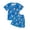 Blue, variant on Letdown Boys Girls Ice Print Short Sleeve Tee with Shorts Two Piece Summer Casual Matching Outfit for Kids Summer Clothes Daily Comfor Wear