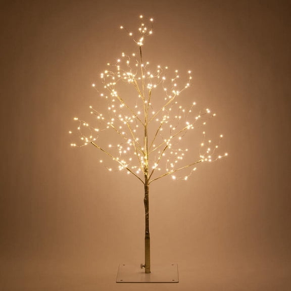 3 ft. Artificial Gold Lighted Twig Tree with 270 Warm White LED Fairy Lights