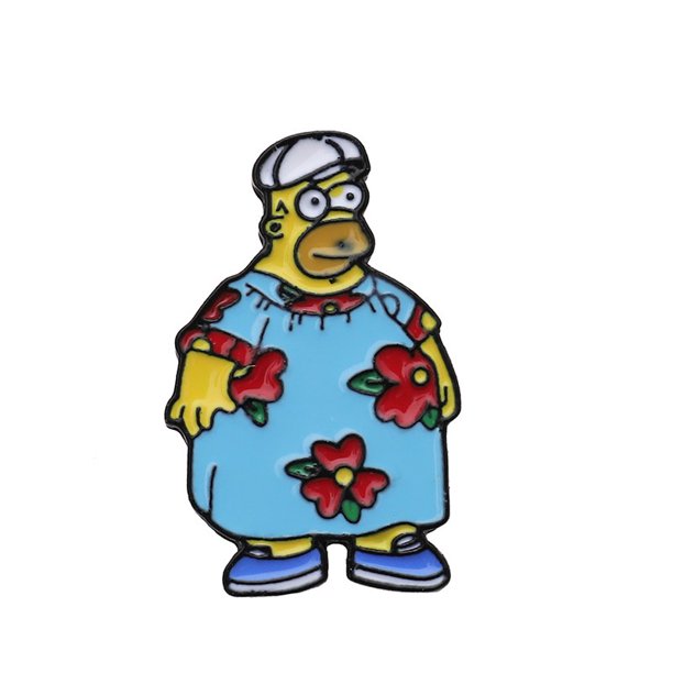 The Simpsons Cartoon Anime Alloy Brooch Ins Tide Funny Animation Sitcom Spoof Fun Badge Accessories