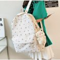 thumbnail image 2 of SDOTXA  Kawaii Floral Print Backpack with Pendant Preppy Backpack Cottagecore Bag Coquette Aesthetic Backpack Daypack (White One Size), 2 of 7