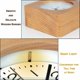 thumbnail image 3 of Reloj despertador cuadrado de madera de 3 pulgadas con números arábigos, sin tictac, silencioso, retroiluminado, funciona con pilas (amarillo),, 3 of 5