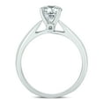 thumbnail image 2 of SZUL Women's AGS Certified 1 Carat TW Diamond Solitaire Ring with Side Diamond Accents in 14K White Gold (K-L Color, I2-I3 Clarity), 2 of 6