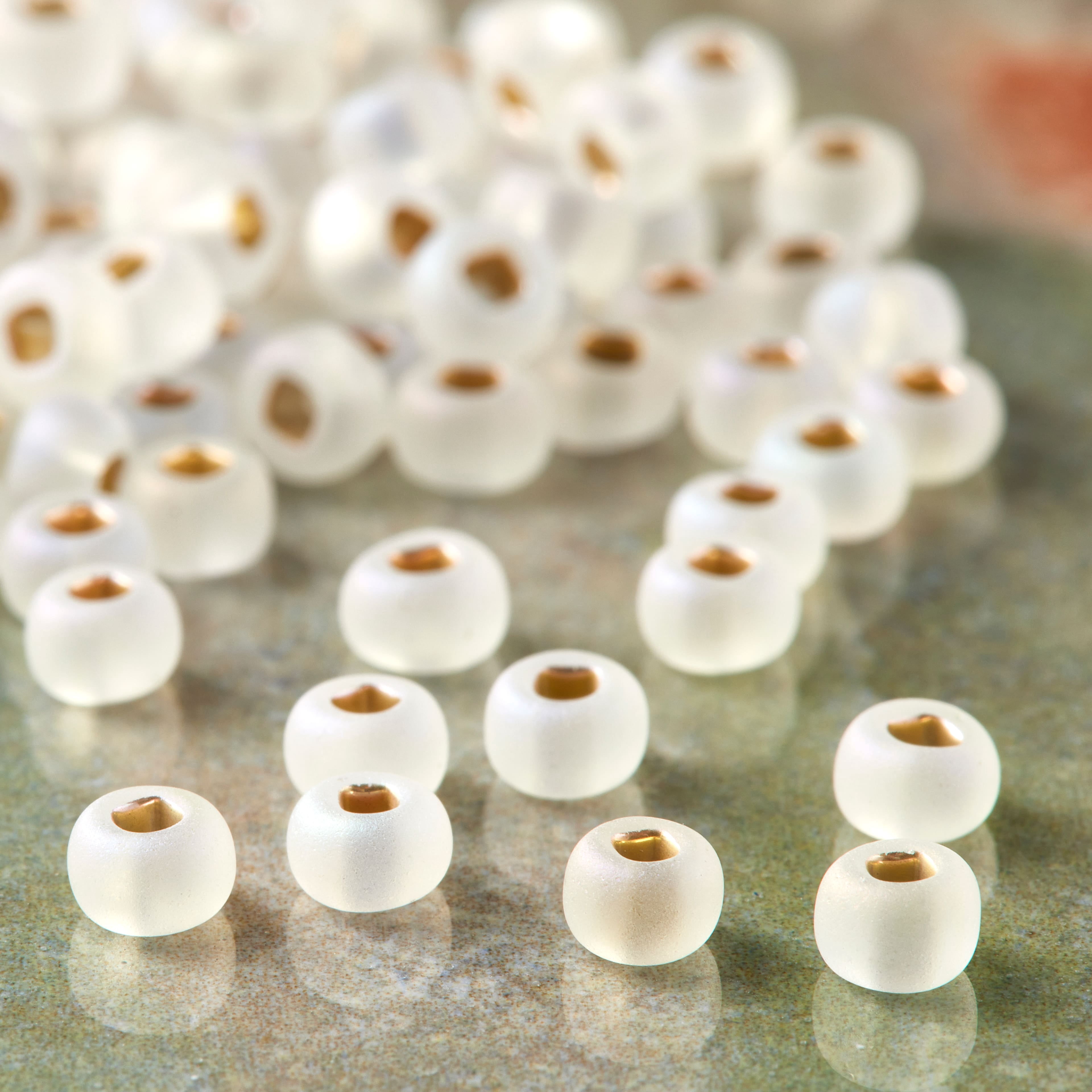 John Bead Crystal Silver Lined Matte Czech Glass Seed Beads, 6/0, 12 Pack
