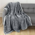 thumbnail image 2 of Elegant Comfort Throw Blanket, Reversible Sherpa Flannel, Soft, Fuzzy, Cozy and Plush- All season Lightweight Decorative Throw, 50 x 60 inches, Solid Sherpa Throw, Silver Gray, 2 of 6