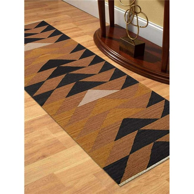Get My Rugs D00134H0000G84 3 x 13 ft. Hand Woven Flat Weave Kilim Wool Runner Area Rug, Contemporary - Multi