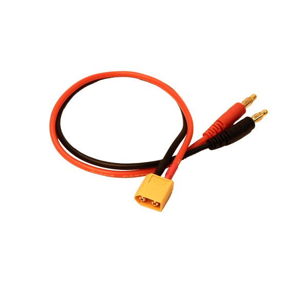 Racers Edge Charge Adapter: M Xt60 To M 4Mm Bullets- 300Mm Wire