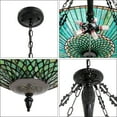 thumbnail image 5 of Tiffany-Style Pendant Light with Emerald Green Stained Glass Shade, Adjustable Height, 5 E26 Bulb Fixture for Modern Home Decor, 5 of 7