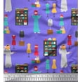 thumbnail image 1 of Soimoi Purple polyester Crepe Fabric Accessories Fashion Decor Fabric Printed Yard 42 Inch Wide, 1 of 3