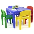 thumbnail image 3 of Humble Crew Primary Toddler Lightweight Plastic Table and 4 Chairs Set, Square Blue Table & Primary/Green Chairs, 3 of 8