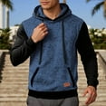 thumbnail image 2 of sususu Cotton Hoodies for Men Athletic Casual Jacquard Color Hooded Sweatshirt With Comfortable Fit And Modern Style For Everyday Wear,Navy,L, 2 of 4