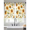 thumbnail image 4 of Sheer Curtain Panels Watercolor Sunflower Rod Pocket Voile Window Curtains Flowers Leaf Window Treatments Ligh Filtering Privacy Curtain Drapes for Bedroom Living Room 2 Panel Set 45 Inch Length, 4 of 9