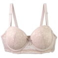 thumbnail image 3 of Lixiuxyad Full Bust Underwire Bra For Plus Size Support Comfortable Lift Everyday Wear T Shirt Bra With Side Wide Bands,Bras for Women Beige 100A, 3 of 5