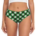 thumbnail image 1 of Balery Green Argyle Plaid Ropa Interior de Algodón para Mujer con Dibujo – Braguitas Cómodas y Elásticas, Estilo Clásico-Medium, 1 of 6