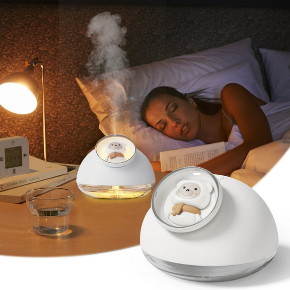 LACKUST Humidifiers for Bedroom,New USB Charging Desktop Humidifier, Silent Aromatherapy Machine with Vibe Light, Large Capacity for Bedroom and Office,White