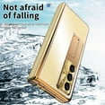 thumbnail image 7 of Nalacover for Samsung Galaxy Z Fold5 Aluminum Metal Folding Case, S Pen Holder Hinge Protection Screen Film Cover with Hidden Bracket Plating Case for Samsung Galaxy Z Fold5,Gold + Dark Gold, 7 of 7