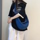 thumbnail image 4 of Bolso de bola de masa informal unisex, bolso diario de mezclilla de gran capacidad para pareja (azul oscuro), 4 of 8