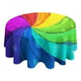 thumbnail image 4 of Rainbow Tie Dye Spiral Pattern Round Tablecloth 60"x60",Wrinkle Wipeable Table Cloth for Kitchen Dining Room Picnic Patio Party, 4 of 6