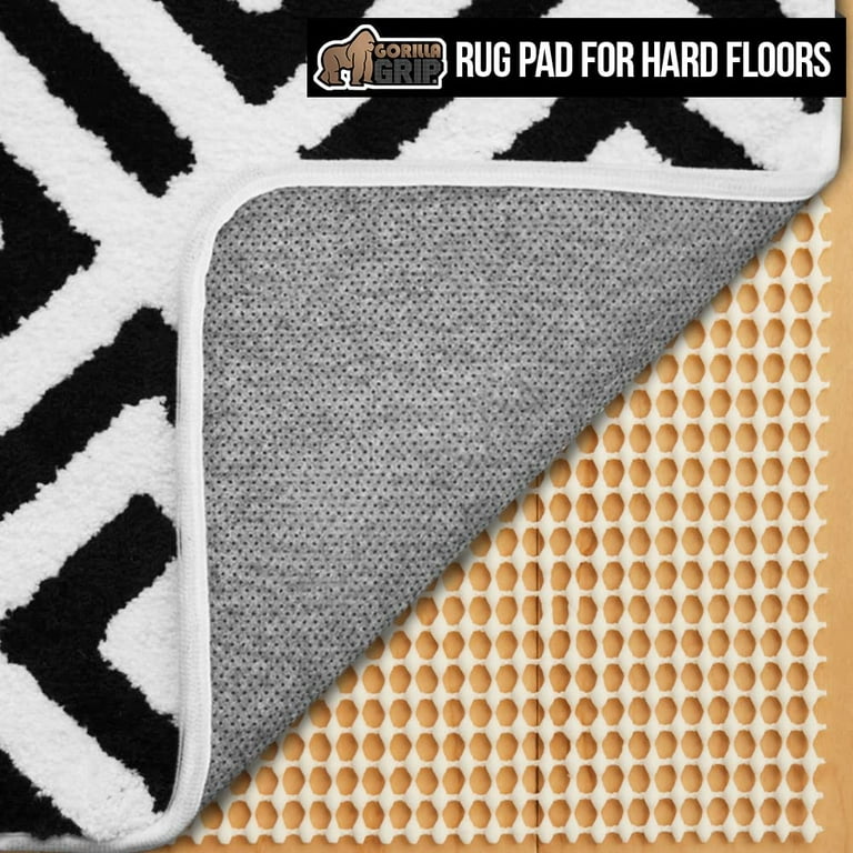 The Original Gorilla Grip Extra Strong Rug Pad Gripper, Thick,  Slip and Skid Resistant Pads for Hard Floors Under Carpet Mat Cushion and  Hardwood Floor Protection 2x3 FT : Home 