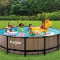 thumbnail image 4 of Funsicle 14ft x 42in Round Oasis Designer Above Ground Pool, Natural Teak with SkimmerPlus Filter Pump, Age 6 & up, 4 of 12