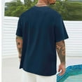 thumbnail image 5 of Ecqkame Summer Top with Short Sleeves for Men Casual Crew Neck Shirt Oversize Pullover Sweatshirt Navy S, 5 of 5