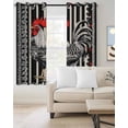 thumbnail image 2 of Vintage Rooster Blackout Curtains for Bedroom Living Room Darkening Curtains 90 Inch Black White Striped Watercolor Black Out Window Curtain Privacy Window Treatment Grommet Drapes 52"x90"x2, 2 of 9