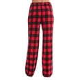 thumbnail image 3 of #followme Ultra Soft Solid Stretch Jersey Pajama Pants for Women (Red Black Buffalo Plaid, 2X Plus), 3 of 3