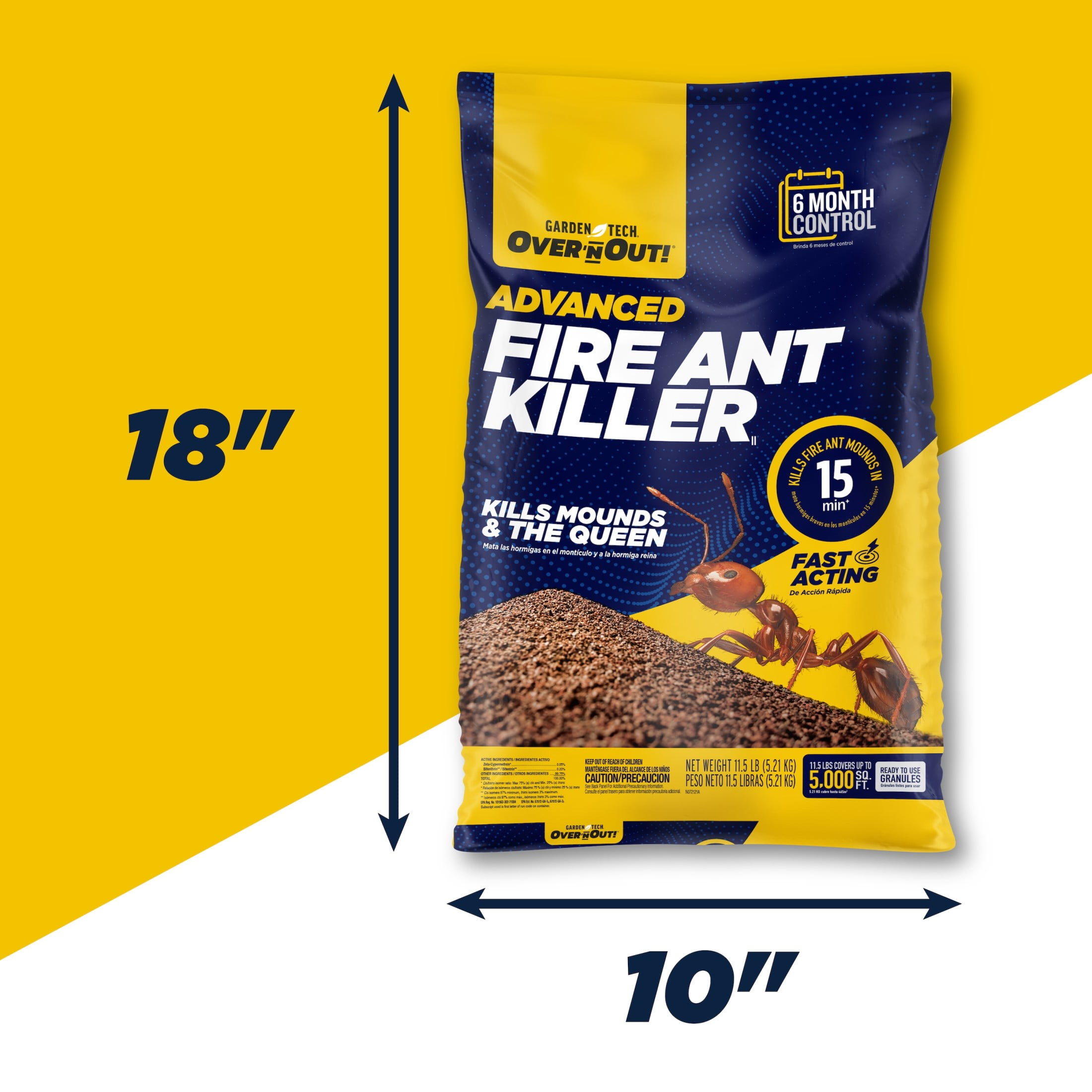 Over 'n Out Advanced Fire Ant Killer Ready to Use Granules, 11.5 Pounds