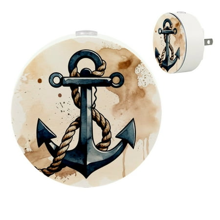 

Night Lights Plug Into Wall [2 Pack] Night Light for Kids LED Nightlight with Dusk to Dawn Sensor for Bathroom Decor Children Room Anchor Vintage Pattern Retro