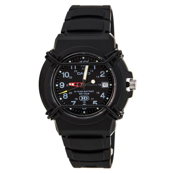 HDA600B-1B Men's Classic Sports Black Dial Black Resin Watch