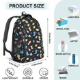 thumbnail image 5 of Dinosaur and Rocket Navy Pattern Cute School Backpack Bag with Padded Back and Adjustable Shoulder Straps 16.9 X 12.6 X 5.9 Inches, 5 of 5