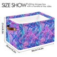 thumbnail image 4 of Yayeee Canvas Storage Basket with Handles for Shelves Fabric Bins Closet Organizer, Purple Starfish Pattern, 4 of 8