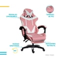 thumbnail image 2 of Silla Gamer Titano Ergonómica Reclinable Con Descansa Pies Rosa Grande TT-SGCRP, 2 of 8