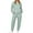 Mint Green, variant on UVN Two Piece Outfits for Women Long Sleeve Hoodies Tops And Pants Pajamas Sets Casual Fall Winter Lounge Set with Pockets