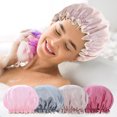 thumbnail image 5 of Shower Cap for Women Ultrafine Fiber Lined Bathing Accessory Lightweight Hair, 5 of 8