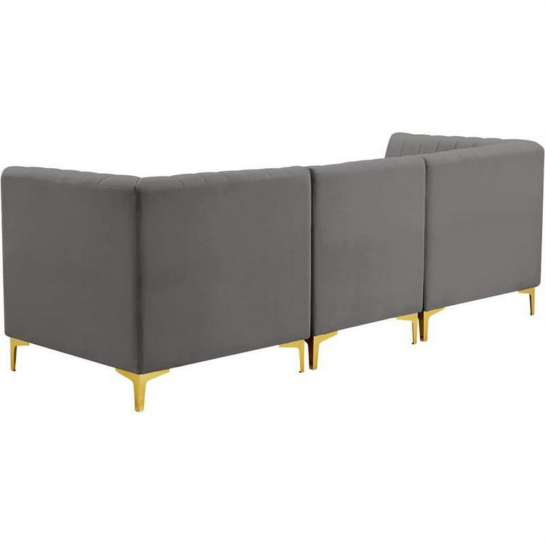 Meridian Furniture Alina Velvet Modular Sectional 6A Meridian Furniture Alina Velvet Modular Sectional 6A