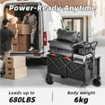 thumbnail image 5 of Heavy Duty Collapsible Cart With All Terrain Tires, Strong Load Bearing, Iron Frame, Track And Field Equipment Transporter,  Multifunctional Utility Cart For Transportation Of Sports Outdoor - Black, 5 of 7